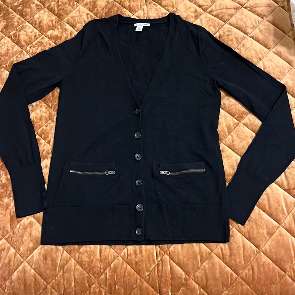 Halogen mid-length black cardigan (S)